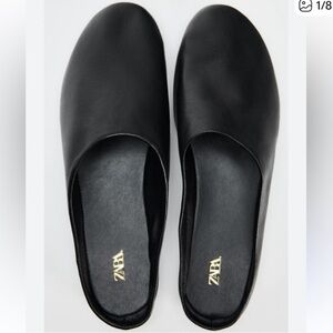 Zara Women's Black Leather Mules